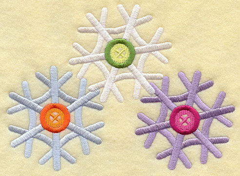 Button Snowflake Trio