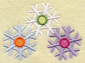 Button Snowflake Trio