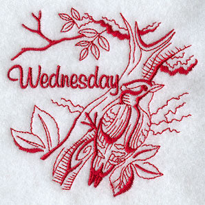 Wednesday Woodpecker (Redwork)