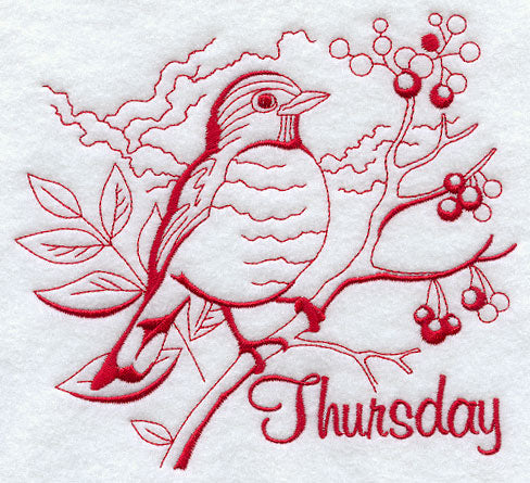 Thursday Robin (Redwork)