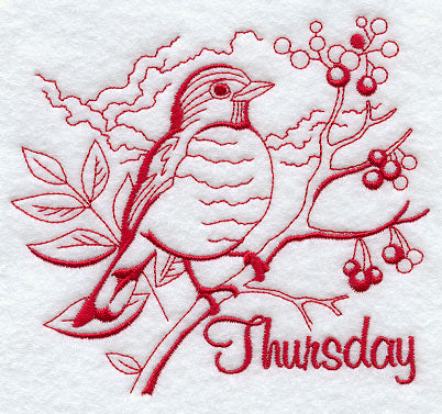 Thursday Robin (Redwork)
