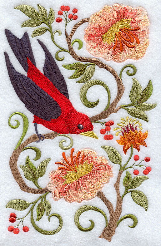Scarlet Tanager in Flowers
