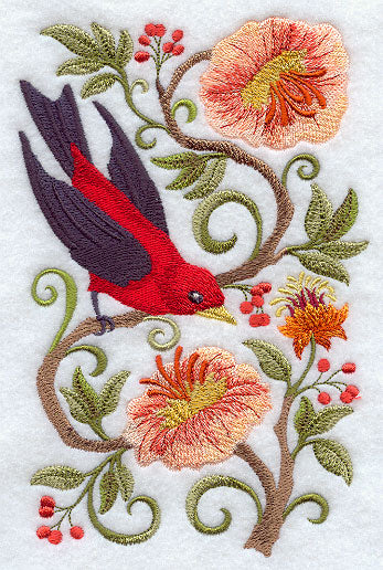 Scarlet Tanager in Flowers