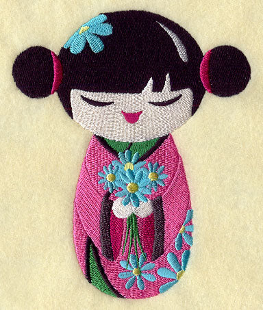 Kokeshi and Flower Bouquet