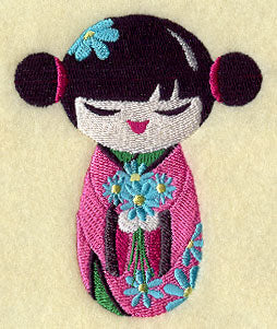 Kokeshi and Flower Bouquet