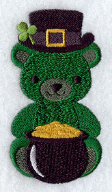 Irish Teddy Bear with Pot o' Gold