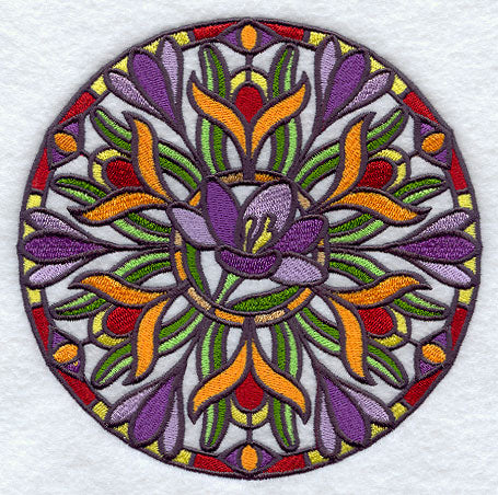 Stained Glass Crocus Medallion
