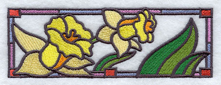 Stained Glass Daffodil Border