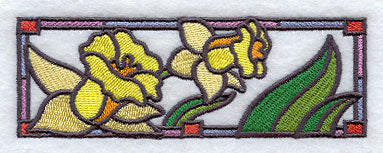 Stained Glass Daffodil Border