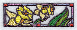 Stained Glass Daffodil Border