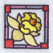 Stained Glass Daffodil Corner