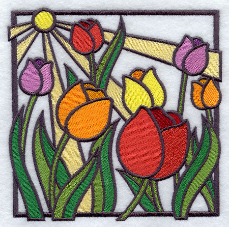 Stained Glass Tulip Square