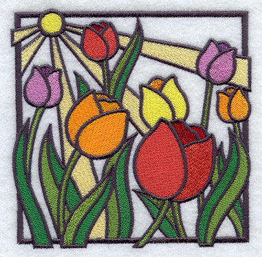 Stained Glass Tulip Square