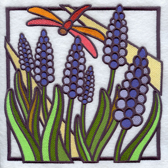 Stained Glass Hyacinth Square