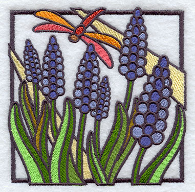 Stained Glass Hyacinth Square