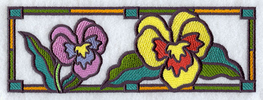 Stained Glass Pansies Border