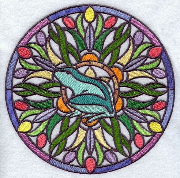 Stained Glass Frog Medallion