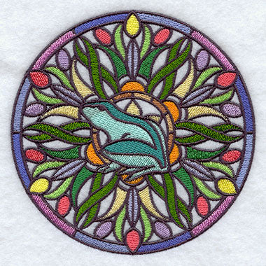 Stained Glass Frog Medallion