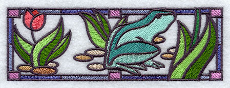 Stained Glass Frog Border