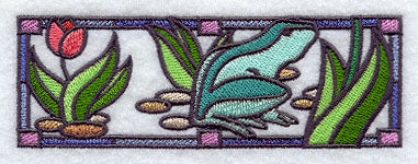 Stained Glass Frog Border