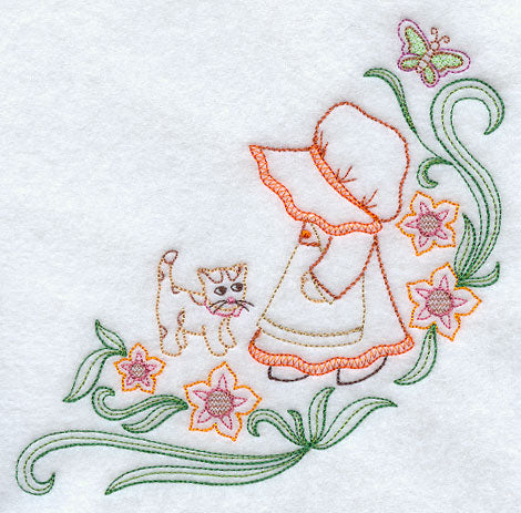 Sweet Dreams Sunbonnet Sue Corner - Facing Left