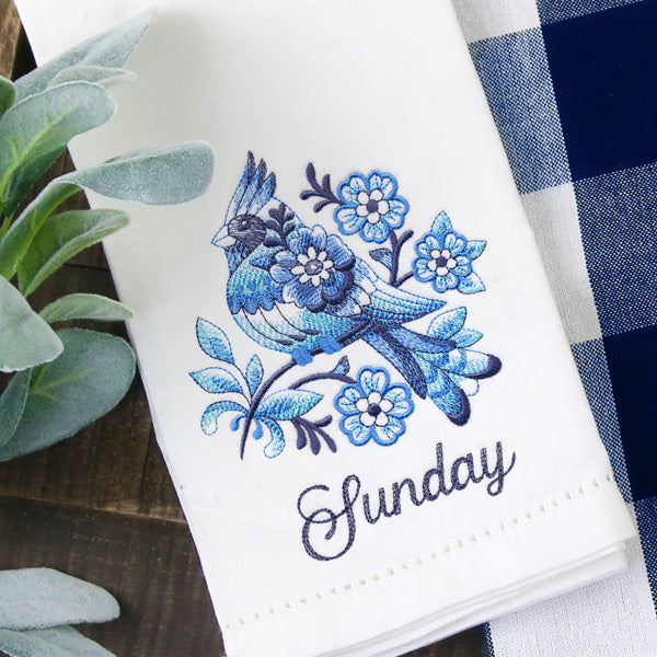 A Days of the Week Delft Blue Birds Design Pack
