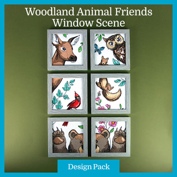 A Woodland Animal Friends Window Scene Design Pack