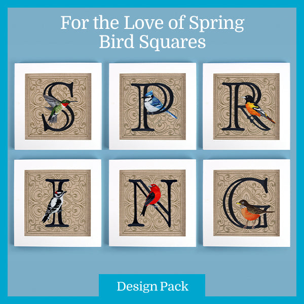A For the Love of Spring Bird Squares Design Pack