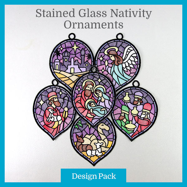 A Stained Glass Nativity Ornament Design Pack - Lg
