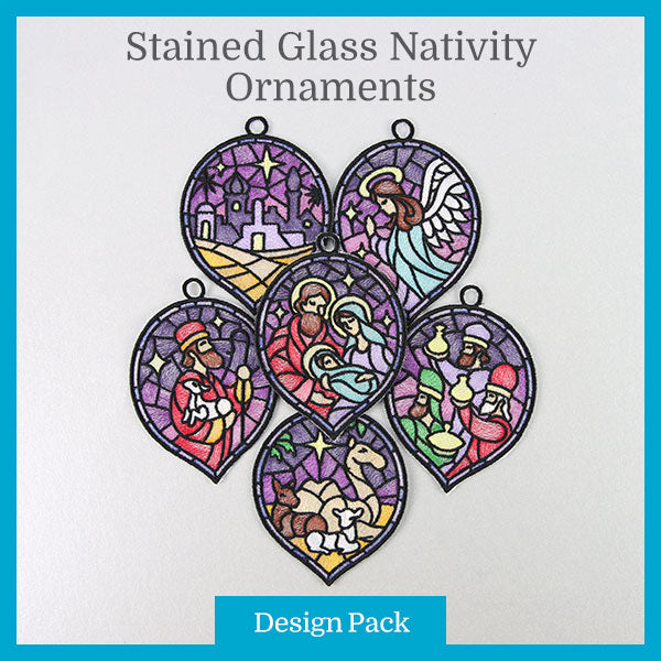 A Stained Glass Nativity Ornament Design Pack - Lg