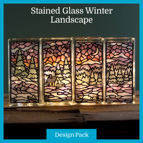 A Stained Glass Winter Landscape Design Pack