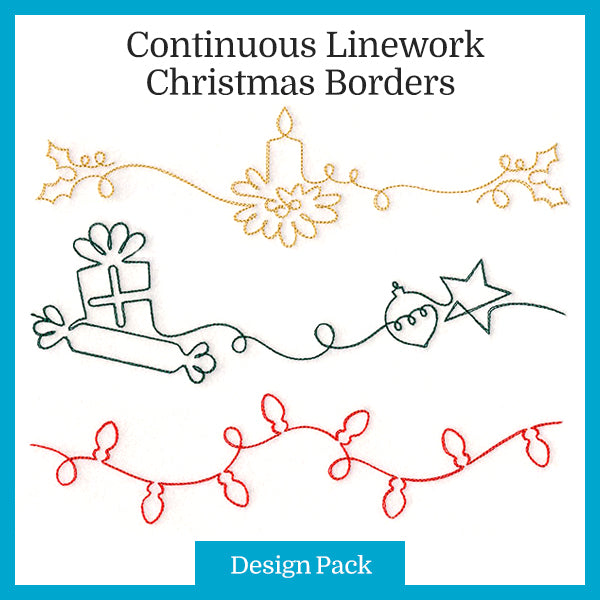 A Continuous Linework Christmas Borders Design Pack