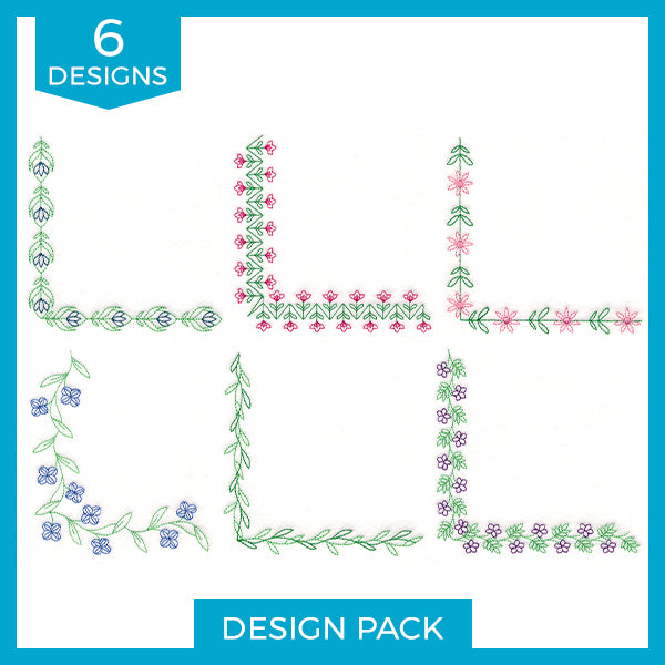 Delicate Spring Corners Design Pack