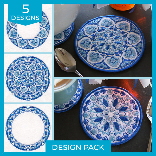 Delft Blue Mandalas (In-the-Hoop) Design Pack