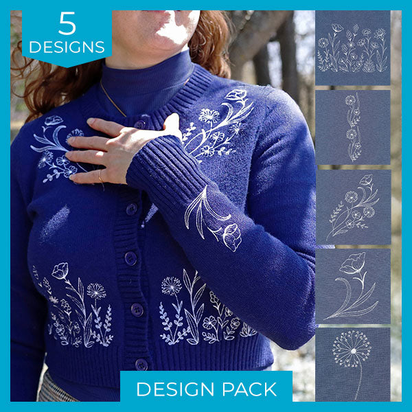 Delicate Blooms (Whitework) Design Pack