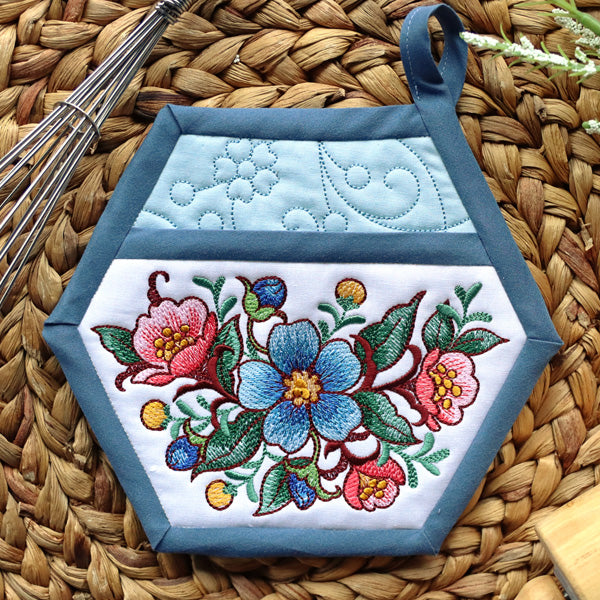Potholder, Coaster & Blooms Design Pack