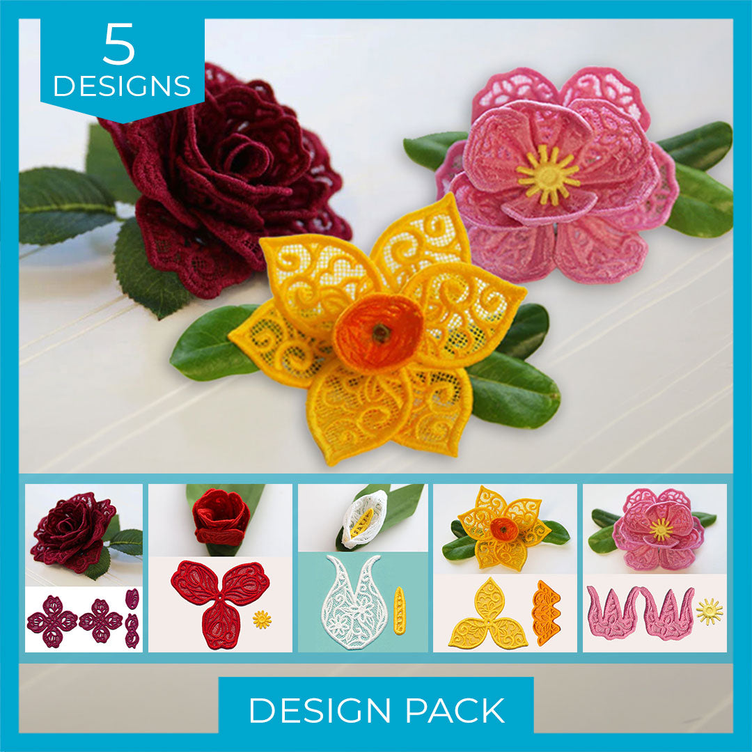 Flowers in 3D (Lace) Design Pack