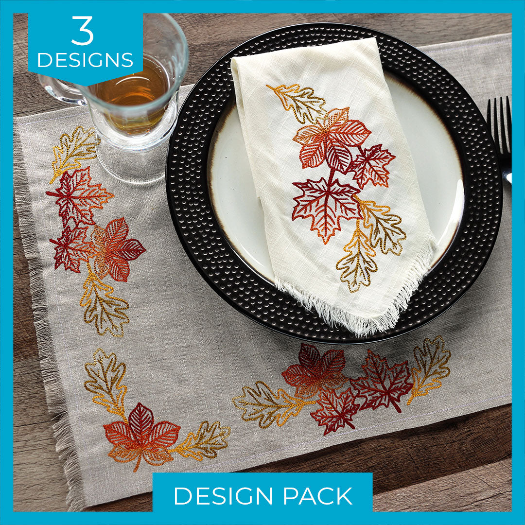 Golden Autumn Leaves Design Pack