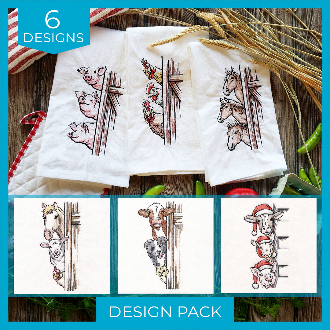 Peeking Farm Animals Design Pack