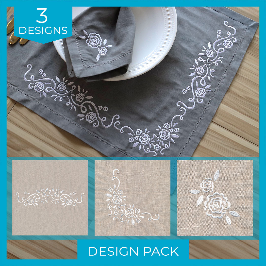 Whitework Floral Design Pack