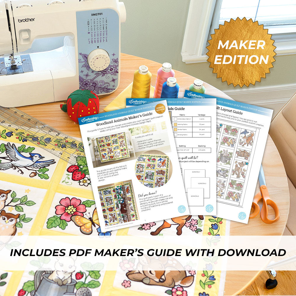 Woodland Animals Quilt Design Pack