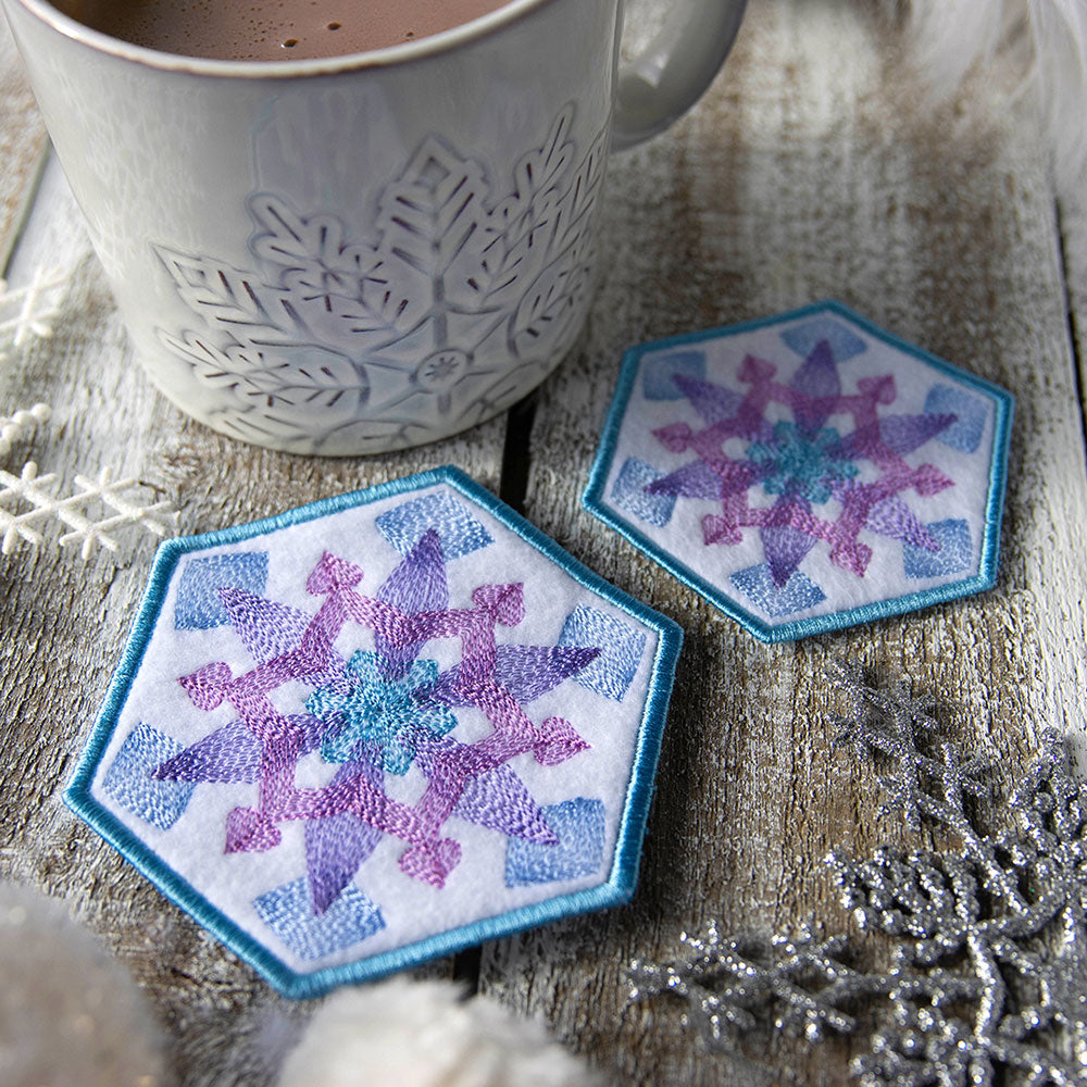 Color Theory Snowflake Coasters Design Pack