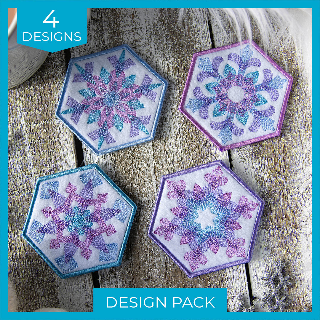 Color Theory Snowflake Coasters Design Pack