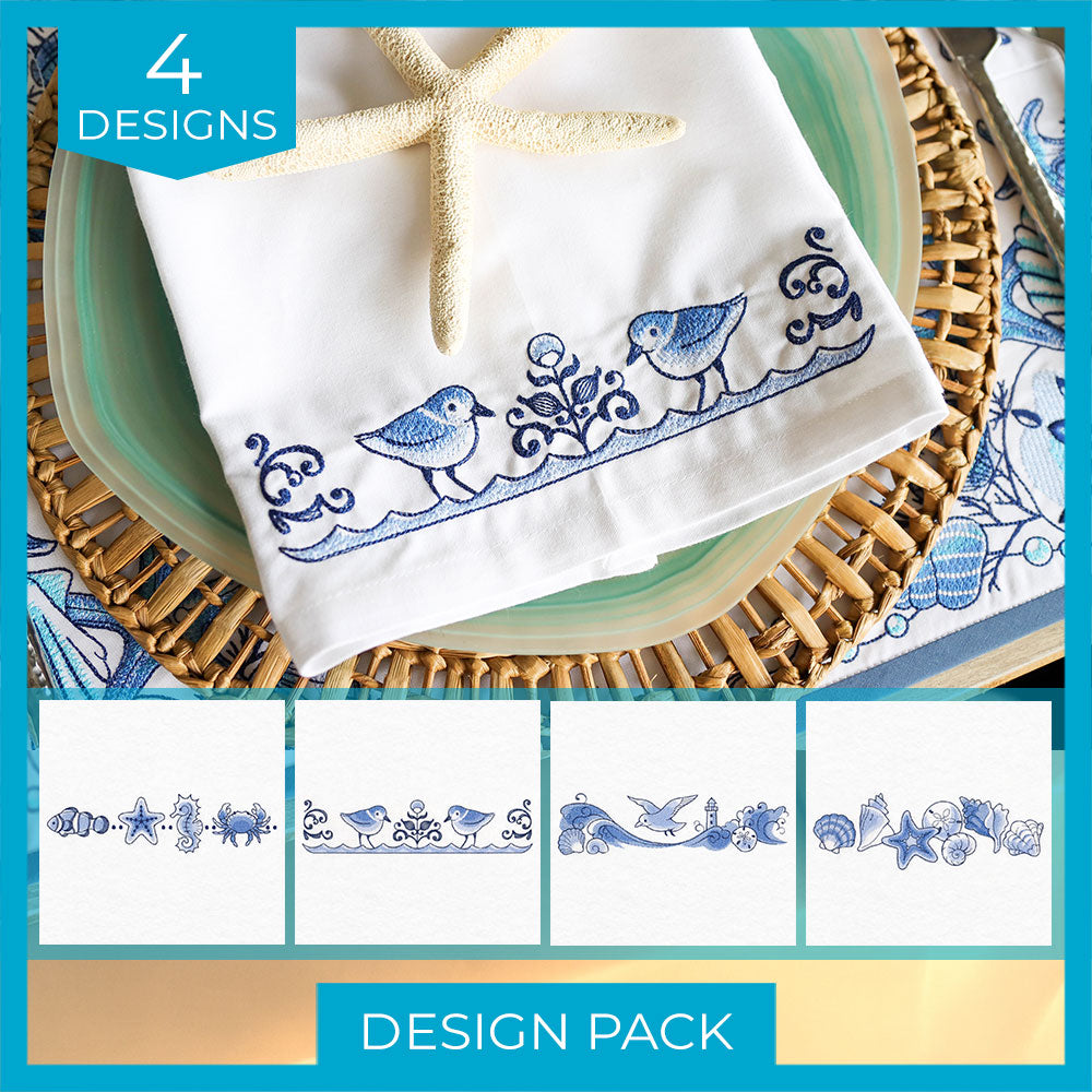 Delft Blue Seaside Borders Design Pack
