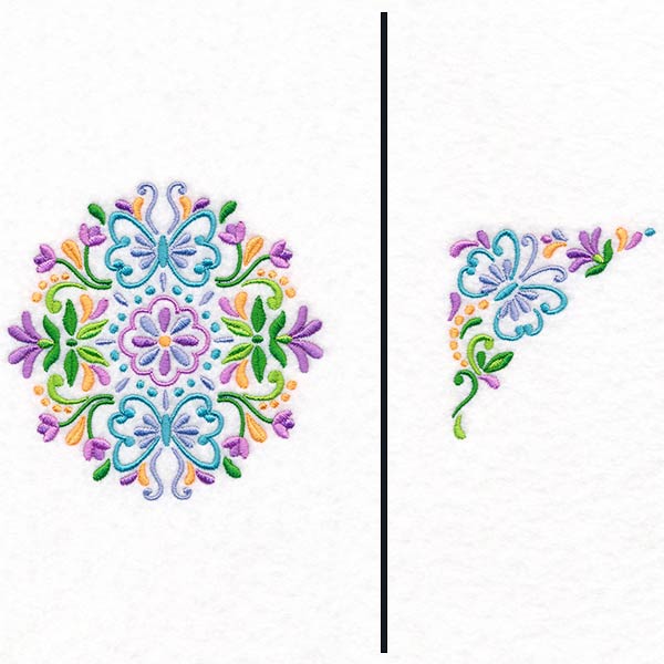 Butterfly and Blooms Pillow Pair