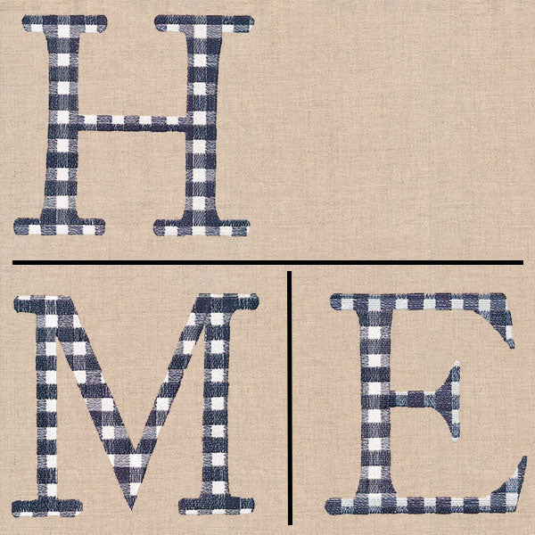 Gingham H-O-M-E Letters