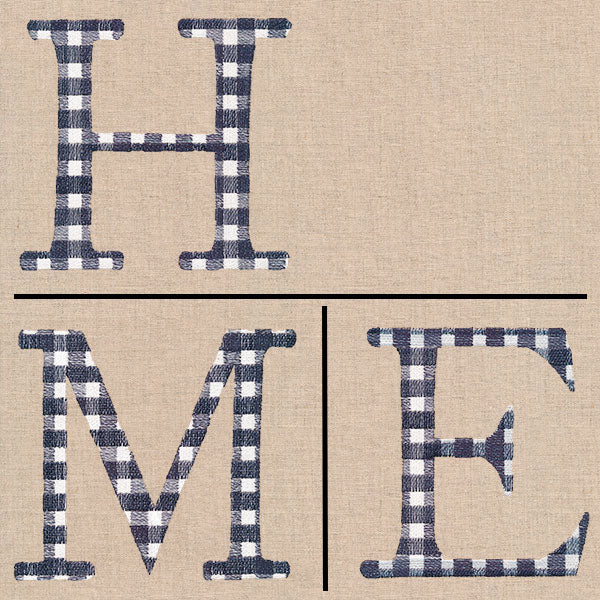 Gingham H-O-M-E Letters