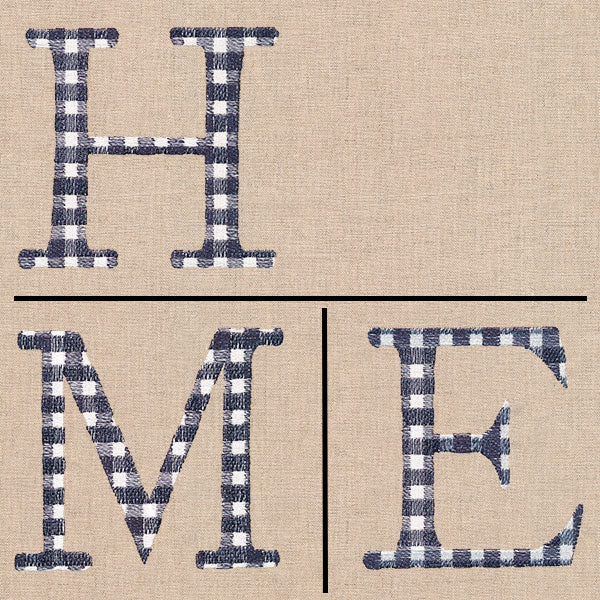Gingham H-O-M-E Letters
