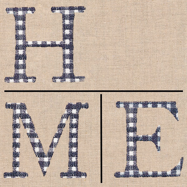 Gingham H-O-M-E Letters