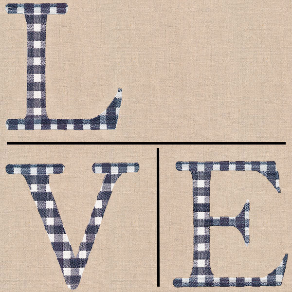 Gingham L-O-V-E Letters
